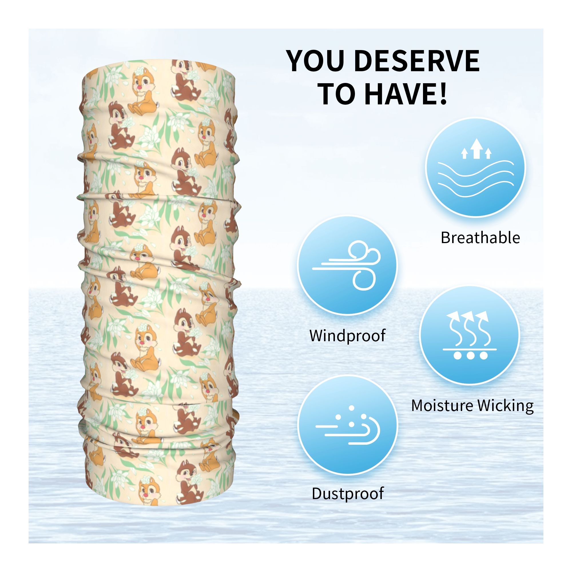 Custom Cute C-Chip And D-Dale  - огляд і ціна Neck Gaiter Face Cover