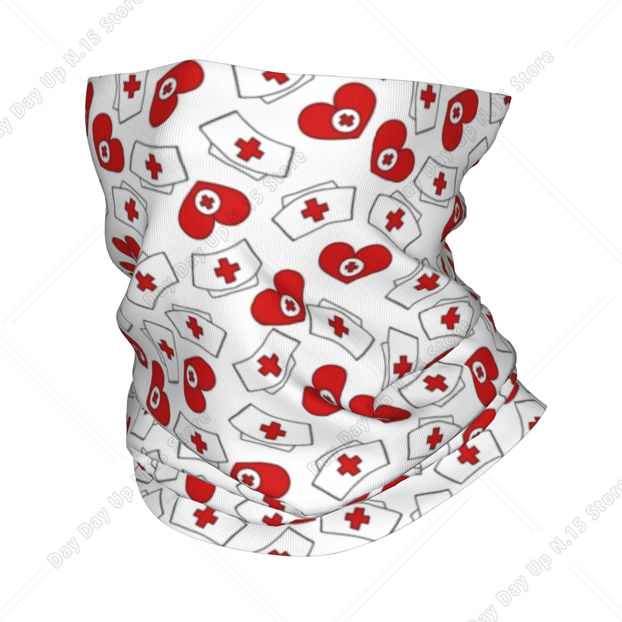 Nurse Hat Heart Pattern Bandan - огляд і ціна Neck Gaiter Face Cover